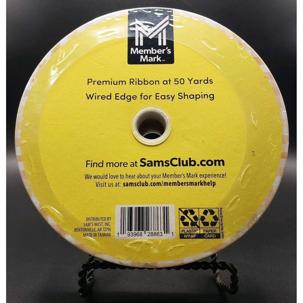 Member's Mark Premium Wired Ribbon Easy Shaping, Styles & Design 1.5 in~ 50 Yard